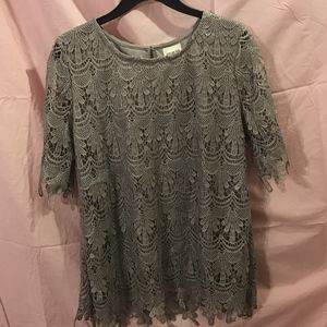 Gray blouse with unique interior design